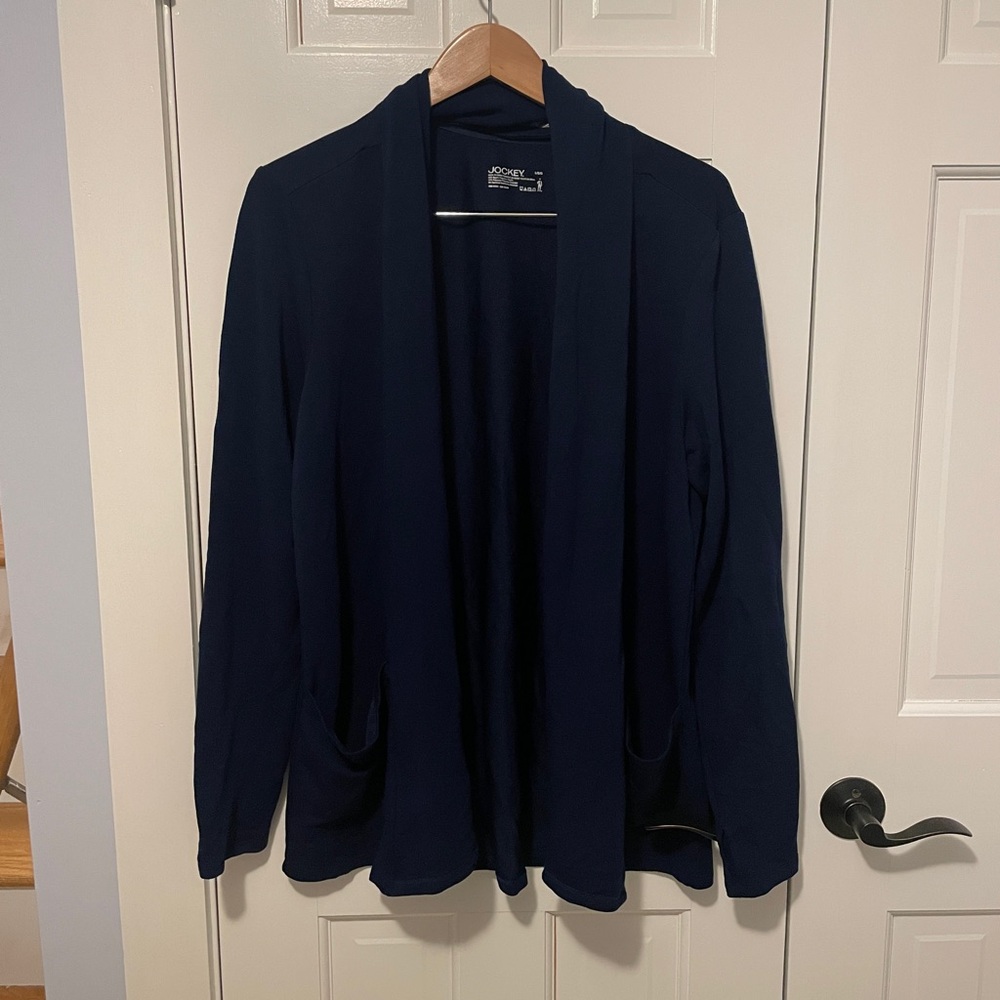 Jockey Navy Blue Open Front Knit Cardigan